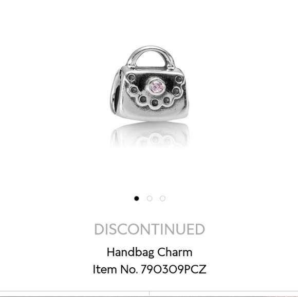 PANDORA Sterling Silver Handbag Charm With Pink CZ - Picture 3 of 8